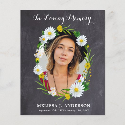 Budget Daisy Floral Beileid Beerdigung Danke (Vorderseite)