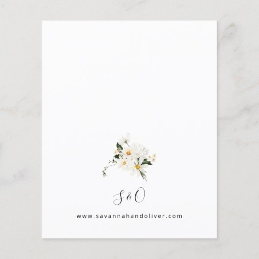 Budget Daisy White Floral Wedding V2 (Rückseite)