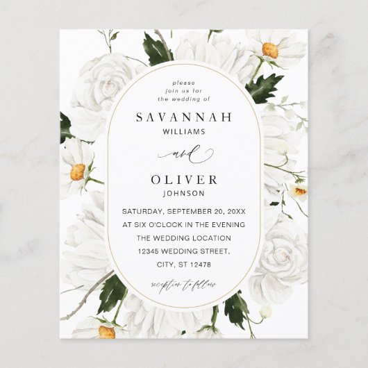 Budget Daisy White Floral Wedding V3 (Vorderseite)