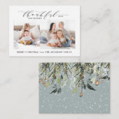 Budget Dankbar und gesegnet Foto Weihnachten Mitteilungskarte (Vorne/Hinten)