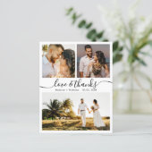 Budget Danke 3 Foto Hochzeit Danke Karte (Stehend Vorderseite)