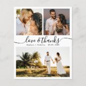 Budget Danke 3 Foto Hochzeit Danke Karte (Vorderseite)