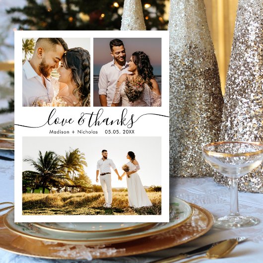 Budget Danke 3 Foto Hochzeit Danke Karte