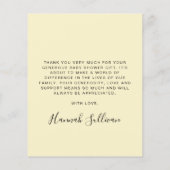 Budget Danke Baby Dusche Gelbe Carriage (Rückseite)