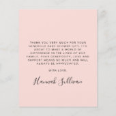 Budget Danke Baby Girl Dusche (Rückseite)