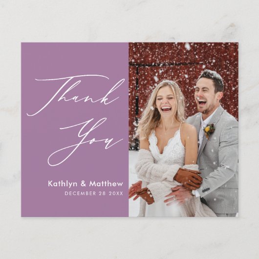 Budget Danke Elegante Mauve Lila Modern Card (Vorderseite)