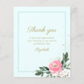 Budget Dankeschön Karte Aquamarines Blumenkorn Fot (Rückseite)