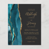 Budget Dark Aquamarin Gold Agate Wedding (Vorderseite)