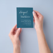 Budget Dark Aquamarin Minimalistisch Wedding Einla Flyer (Gruppe)