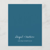 Budget Dark Aquamarin Minimalistisch Wedding Einla Flyer (Hinten)