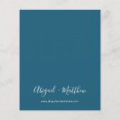 Budget Dark Aquamarin Simple Wedding Einladung (Rückseite)