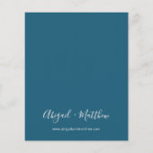 Budget Dark Aquamarin Simple Wedding Einladung Fly Flyer (Hinten)