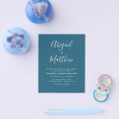 Budget Dark Aquamarin Simple Wedding Einladung Fly Flyer (Einzeln)