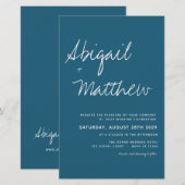 Budget Dark Aquamarine Minimalistische Hochzeitsei (Vorne/Hinten)