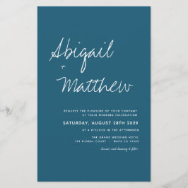 Budget Dark Aquamarine Minimalistische Hochzeitsei