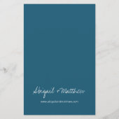 Budget Dark Aquamarine Minimalistische Hochzeitsei Flyer (Hinten)