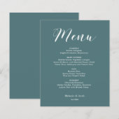 Budget Dark Blue Minimalistisch Flat Menu Card (Vorne/Hinten)