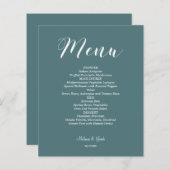 Budget Dark Blue Minimalistisch Flat Menu Card (Vorne/Hinten)