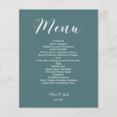 Budget Dark Blue Minimalistisch Flat Menu Card (Vorderseite)