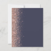 Budget Dark Blue Rose Gold Glitzer Save the Date (Rückseite)