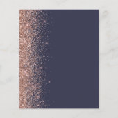 Budget Dark Blue Rose Gold Glitzer Save the Date (Rückseite)