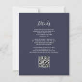 Budget Dark Blue Silver Glitzer QR Code Wedding (Rückseite)