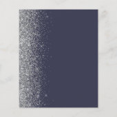 Budget Dark Blue Silver Glitzer Save the Date (Rückseite)