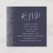 Budget Dark Blue Silver Wedding QR Code UAWG Begleitkarte (Vorderseite)