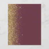 Budget Dark Burgundy Gold Glitzer Hochzeit Einladu (Rückseite)