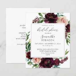 Budget Dark Burgundy & Pink Floral Brautparty S