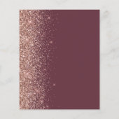 Budget Dark Burgundy Rose Gold Wedding Einladung (Rückseite)