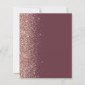 Budget Dark Burgundy Rose Gold Wedding Einladung (Rückseite)