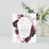 Budget Dark Floral Burgundy Halloween-Party Einlad (Stehend Vorderseite)