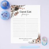 Budget Dark Florals Brautparty Guest Sheet Flyer (Einzeln)