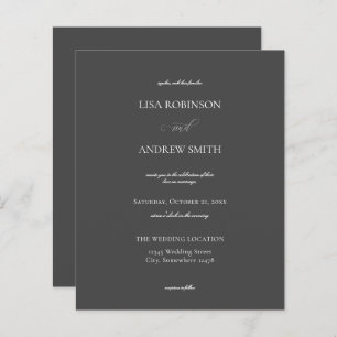 Budget Dark Gray Calligraphy Wedding