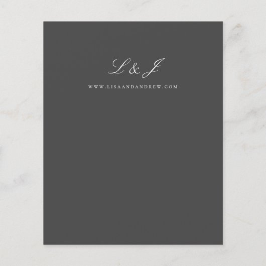Budget Dark Gray Calligraphy Wedding Flyer (Hinten)