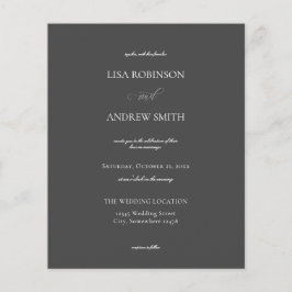 Budget Dark Gray Calligraphy Wedding Flyer