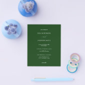 Budget Dark Green Calligraphy Wedding Flyer (Einzeln)