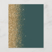 Budget Dark Green Gold Glitzer Wedding Menu (Rückseite)