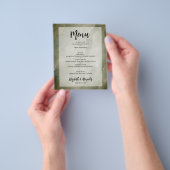 Budget Dark Green Gold Marmor Wedding Menü (Gruppe)