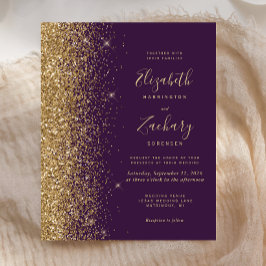 Budget Dark Lila Gold Glitzer Wedding