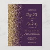 Budget Dark Lila Gold Glitzer Wedding (Vorderseite)