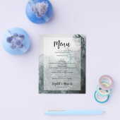 Budget Dark Marble Wedding Menu Flyer (Einzeln)