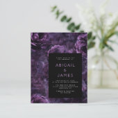 Budget Dark Moody Lila Floral QR Code Wedding (Stehend Vorderseite)