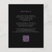 Budget Dark Moody Lila Floral QR Code Wedding (Rückseite)