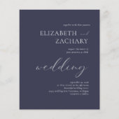 Budget Dark Navy Blue Script Einladung (Vorderseite)