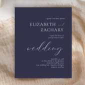 Budget Dark Navy Blue Script Einladung