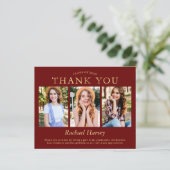 Budget Dark Red Gold 3 Foto Abschluss Vielen Dank (Stehend Vorderseite)