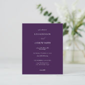 Budget Dark Violet Lila Calligrafy Wedding (Stehend Vorderseite)