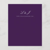 Budget Dark Violet Lila Calligrafy Wedding Flyer (Hinten)